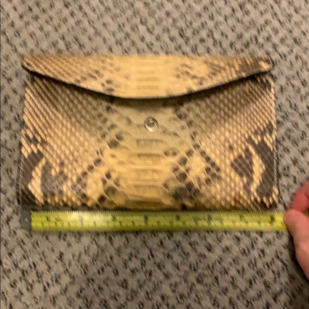 Python Leather Clutch - image 5